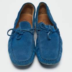 Tod's Blue Suede Slip On Loafers Size 44.5