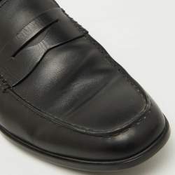 Tod's Black Leather Slip On Penny Loafers Size 42.5