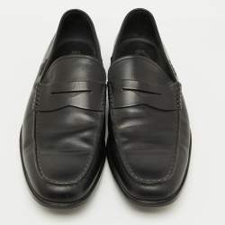 Tod's Black Leather Slip On Penny Loafers Size 42.5