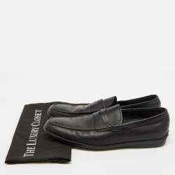 Tod's Black Leather Slip On Penny Loafers Size 42.5