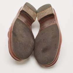 Pre Owned Tod's Brown Leather Penny Slip On Loafers Size 41.5