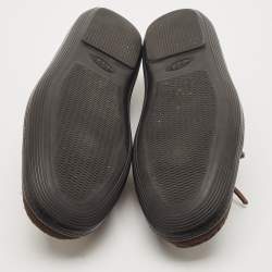 Pre Owned Tod's Dark Brown Suede Driver Loafers Size 41.5