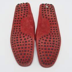 Tod's Red Suede Slip On Loafers Size 43
