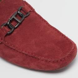 Tod's Red Suede Slip On Loafers Size 43