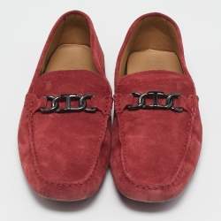 Tod's Red Suede Slip On Loafers Size 43
