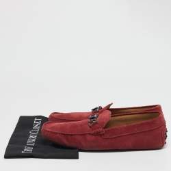 Tod's Red Suede Slip On Loafers Size 43