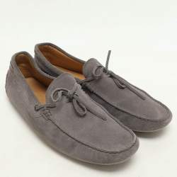 Tod's Grey Suede Loafers Size 44.5