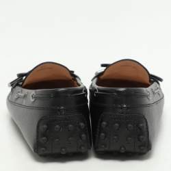 Tod's Black Leather Bow Loafers Size 37