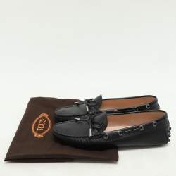 Tod's Black Leather Bow Loafers Size 37