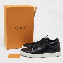 Tod's Black Leather Low Top Sneakers Size 44