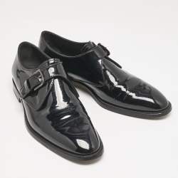 Tod's Black Patent Leather Single Flap Monk Strap Size 42