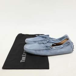 Tod's Light Blue Suede Loafers Size 42