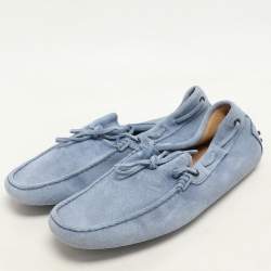 Tod's Light Blue Suede Loafers Size 42
