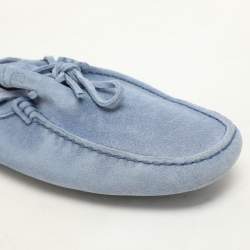 Tod's Light Blue Suede Loafers Size 42