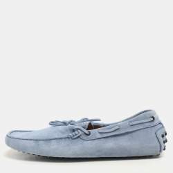 Tod's Light Blue Suede Loafers Size 42
