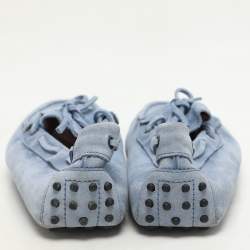 Tod's Light Blue Suede Loafers Size 42