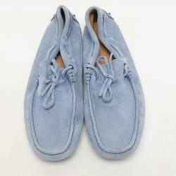 Tod's Light Blue Suede Loafers Size 42