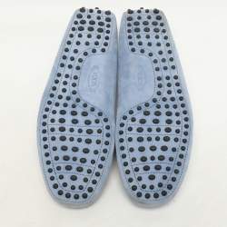 Tod's Light Blue Suede Loafers Size 42