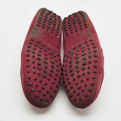 Tod's Dark Red Suede Slip On Loafers Size 44.5