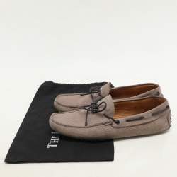 Tod's Beige Nubuck Leather Driver Loafers Size 41