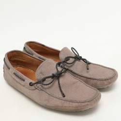 Tod's Beige Nubuck Leather Driver Loafers Size 41