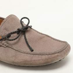 Tod's Beige Nubuck Leather Driver Loafers Size 41