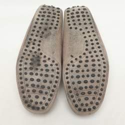 Tod's Beige Nubuck Leather Driver Loafers Size 41