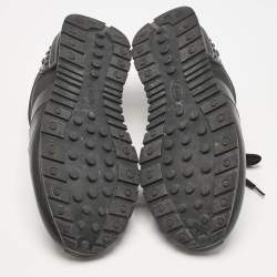 Tod's Black Nylon, Mesh and Leather Low Top Sneakers Size 41