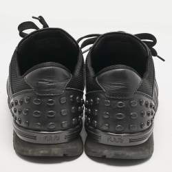 Tod's Black Nylon, Mesh and Leather Low Top Sneakers Size 41