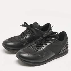Tod's Black Nylon, Mesh and Leather Low Top Sneakers Size 41