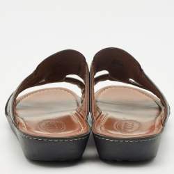 Tod's Black Leather Slide Sandals Size 44.5