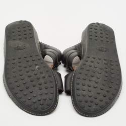 Tod's Black Leather Slide Sandals Size 44.5