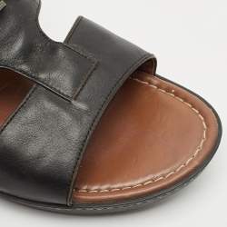 Tod's Black Leather Slide Sandals Size 44.5