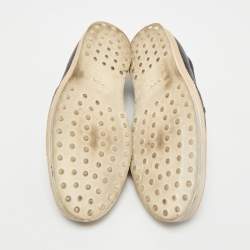 Pre Owned Tod's Navy Blue Leather Espadrille Loafers Size 42.5