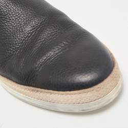 Pre Owned Tod's Navy Blue Leather Espadrille Loafers Size 42.5