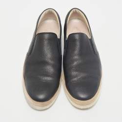 Pre Owned Tod's Navy Blue Leather Espadrille Loafers Size 42.5