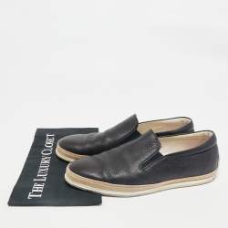 Pre Owned Tod's Navy Blue Leather Espadrille Loafers Size 42.5