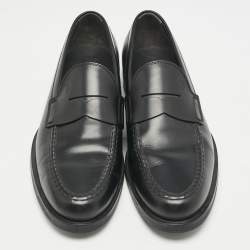 Tod's Black Leather Penny Slip On Loafers Size 41.5