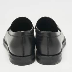 Tod's Black Leather Penny Slip On Loafers Size 41.5