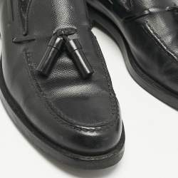 Tod's Black Leather Tassel Detail Loafers Size 42