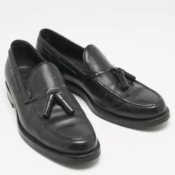Tod's Black Leather Tassel Detail Loafers Size 42