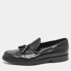 Tod's Black Leather Tassel Detail Loafers Size 42