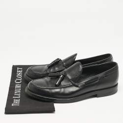 Tod's Black Leather Tassel Detail Loafers Size 42
