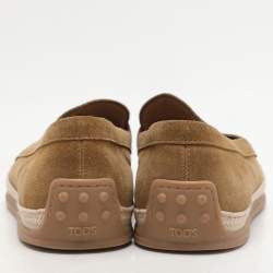 Tod's Khaki Suede Penny Penny Loafers Size 42