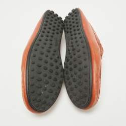 Tod's Brown Leather Double T Logo Slip On Penny Loafers Size 44