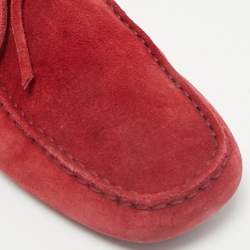 Tod's Dark Red Suede Slip On Loafers Size 43