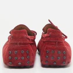 Tod's Dark Red Suede Slip On Loafers Size 43