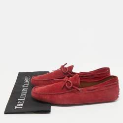 Tod's Dark Red Suede Slip On Loafers Size 43