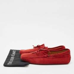Tod's Dark Red Suede Slip On Loafers Size 42