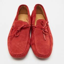 Tod's Dark Red Suede Slip On Loafers Size 42